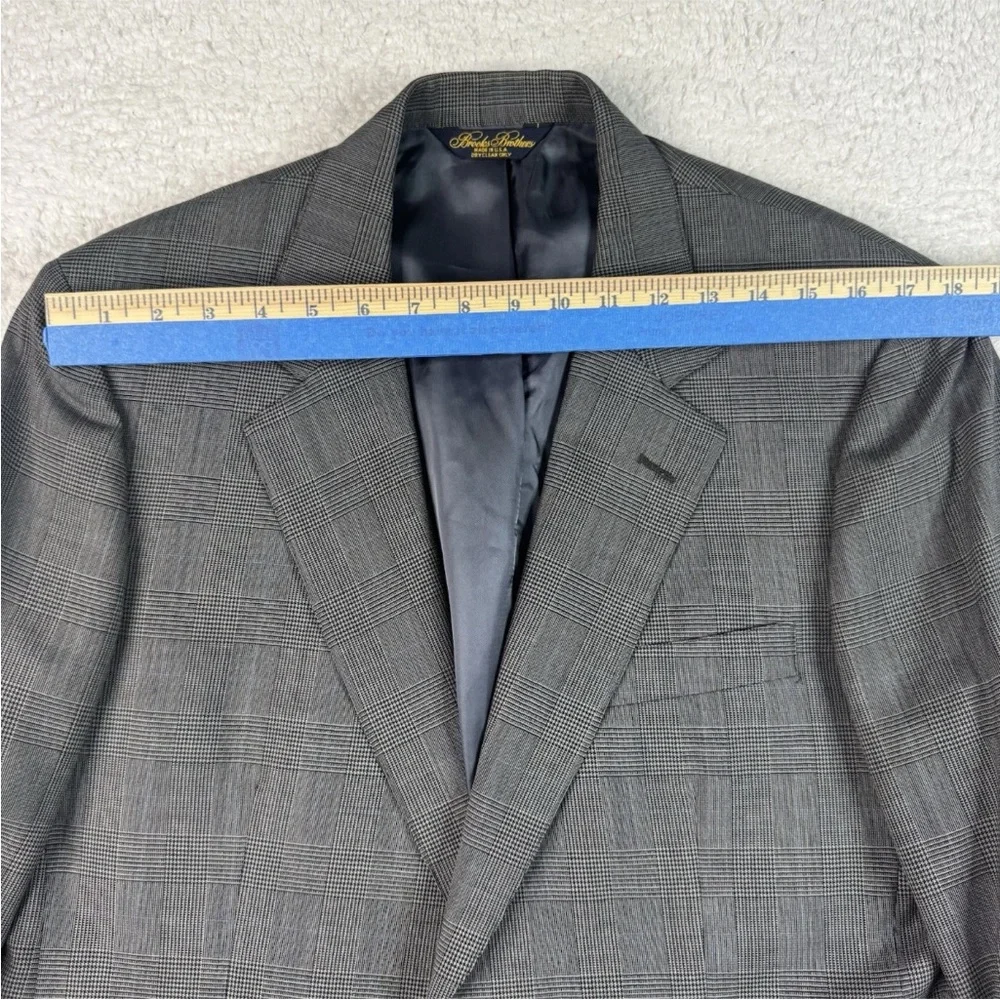 Vtg Brooks Brothers Blazer Plaid Wool‎ Sport Coat Jacket 41R USA Brown